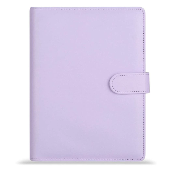 A5 Leather Notebook Binder with Zipper Pockets