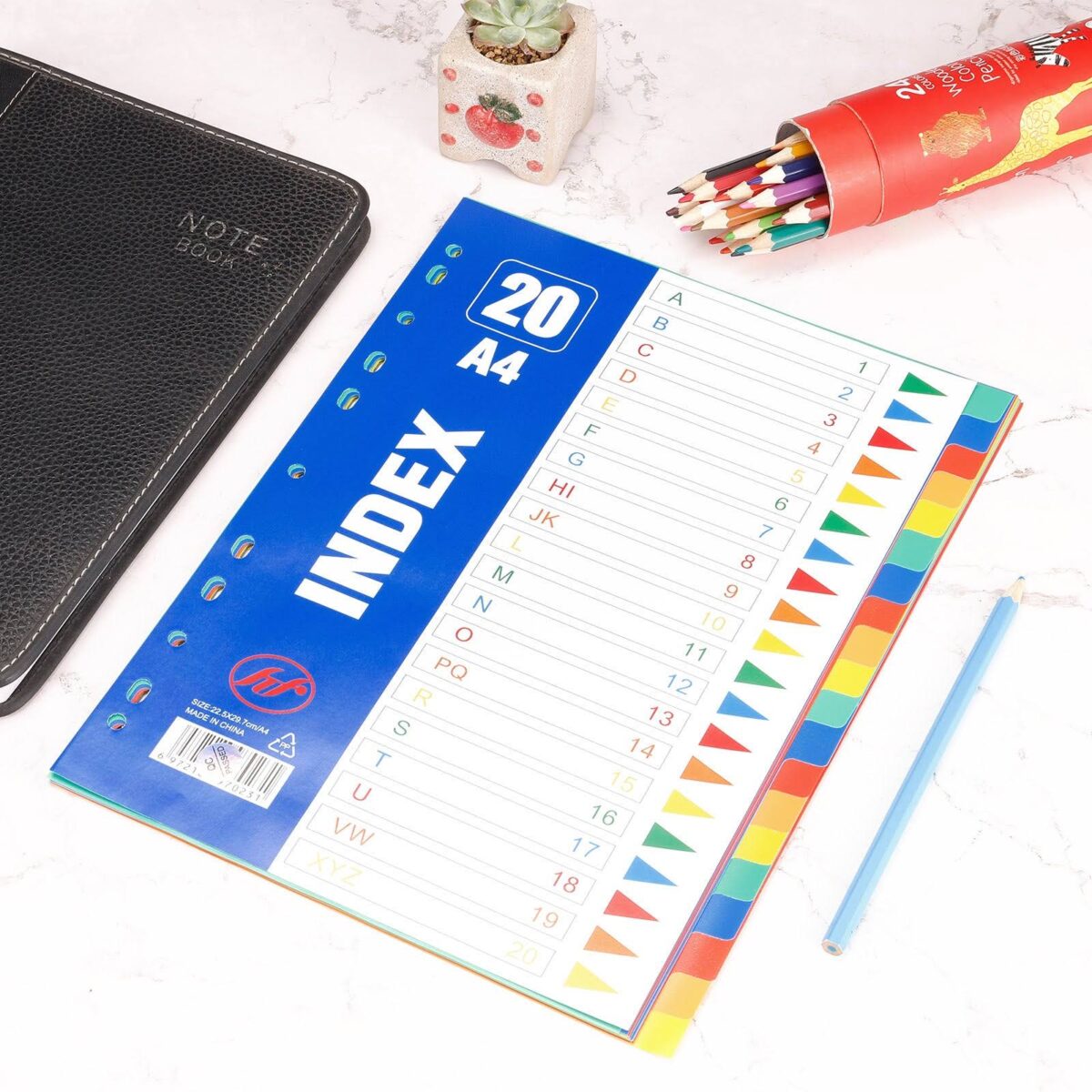 Colorful Plastic A File Separators with Index Tabs ()