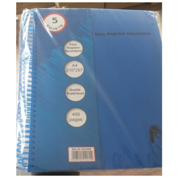 5 Subjects Secondary Register A4 Superior Quality 400 Pages