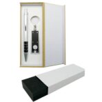 Ballpoint Pen and Keychain Set with Flashlight and Wooden Case (2)