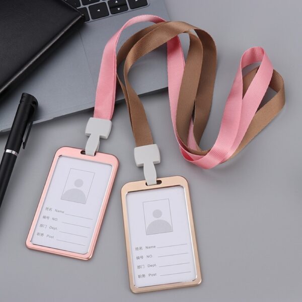 Vertical Alloy Lanyard ID Card Holder with Clear ID Window (3)