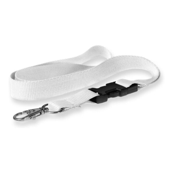White Lanyards with Buckle and Sec Lock Closure (3)