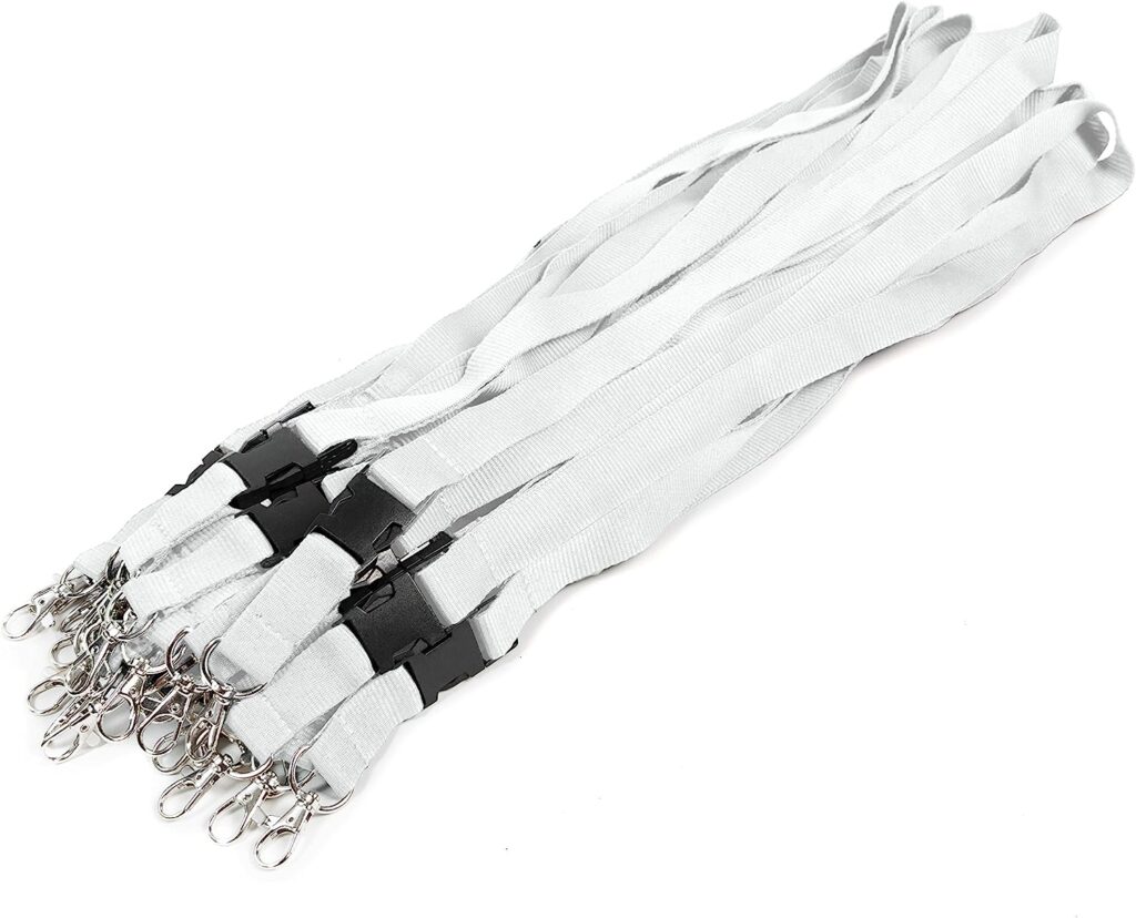 White Lanyards with Buckle and Sec Lock Closure (4)