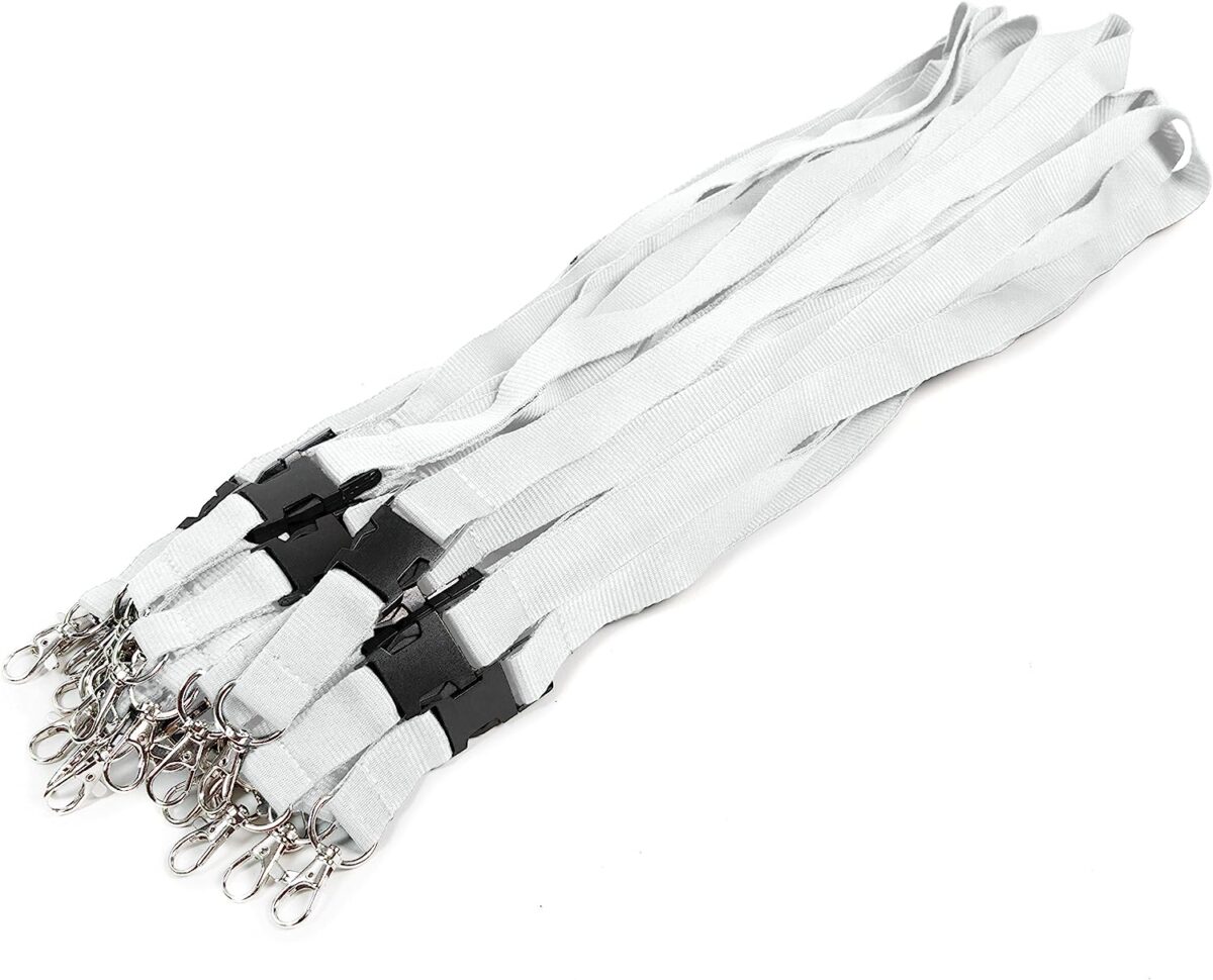 White Lanyards with Buckle and Sec Lock Closure (4)