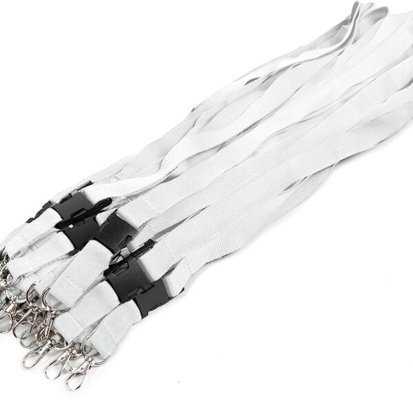 White Lanyards with Buckle and Sec Lock Closure (4)
